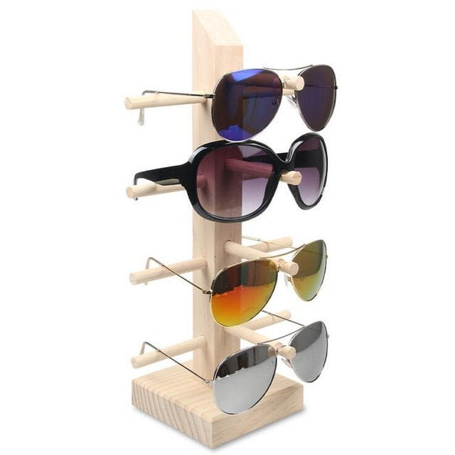 New Sun Glasses Eyeglasses Wood Display Stands Shelf Glasses Display Show Stand Holder Rack 9 Sizes Options Natural Material