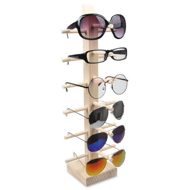 New Sun Glasses Eyeglasses Wood Display Stands Shelf Glasses Display Show Stand Holder Rack 9 Sizes Options Natural Material