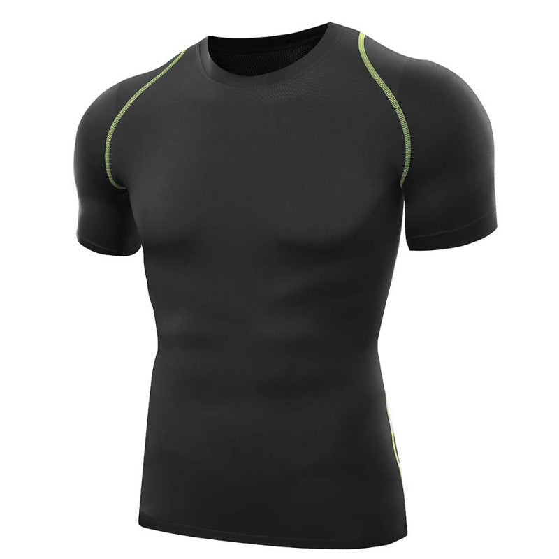 Online discount shop Australia - Men T Shirts O-Neck Compression T Shirts Tops Tights Fitness Base Layer Tops Short Sleeve S-XXL
