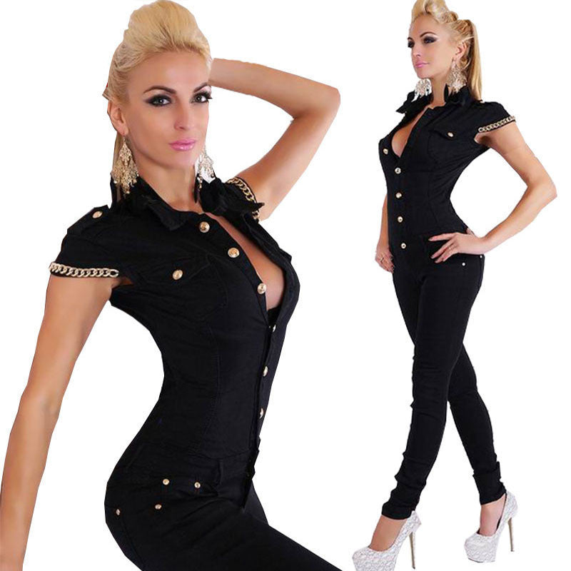 Online discount shop Australia - Black Bodycon Jumpsuit Fashion Jumpsuit Women Overalls Elegant Long Pants sale Rompers Women Sexy