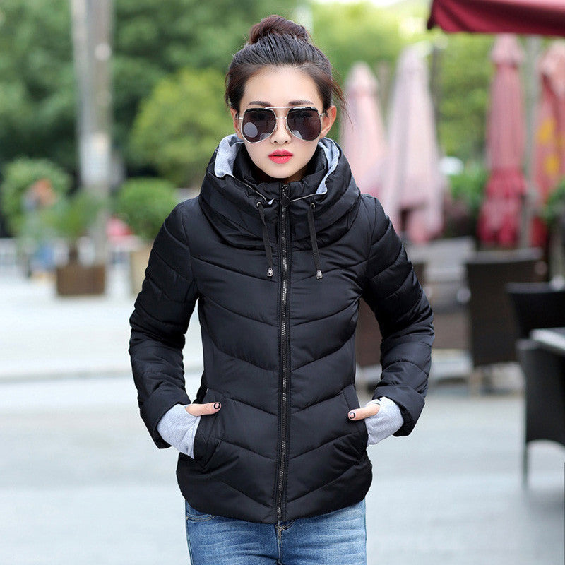 Online discount shop Australia - Jacket women Plus Size Womens Parkas Thicken Outerwear solid hooded Coats Short Female Slim Cotton padded basic tops