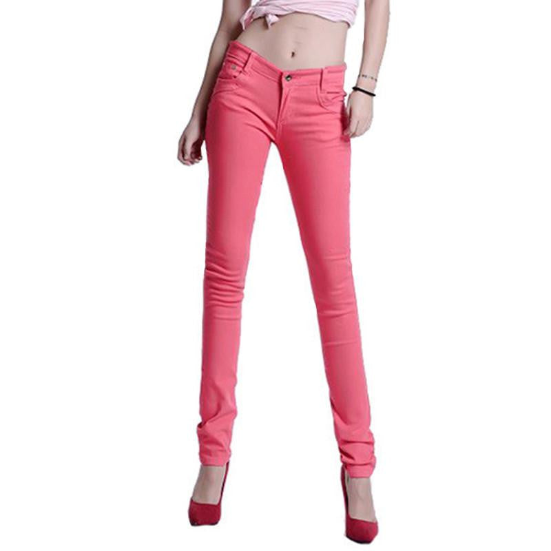 Women Pencil Pants Spring Candy Color Casual Skinny Pants Cotton Summer Trousers YL233