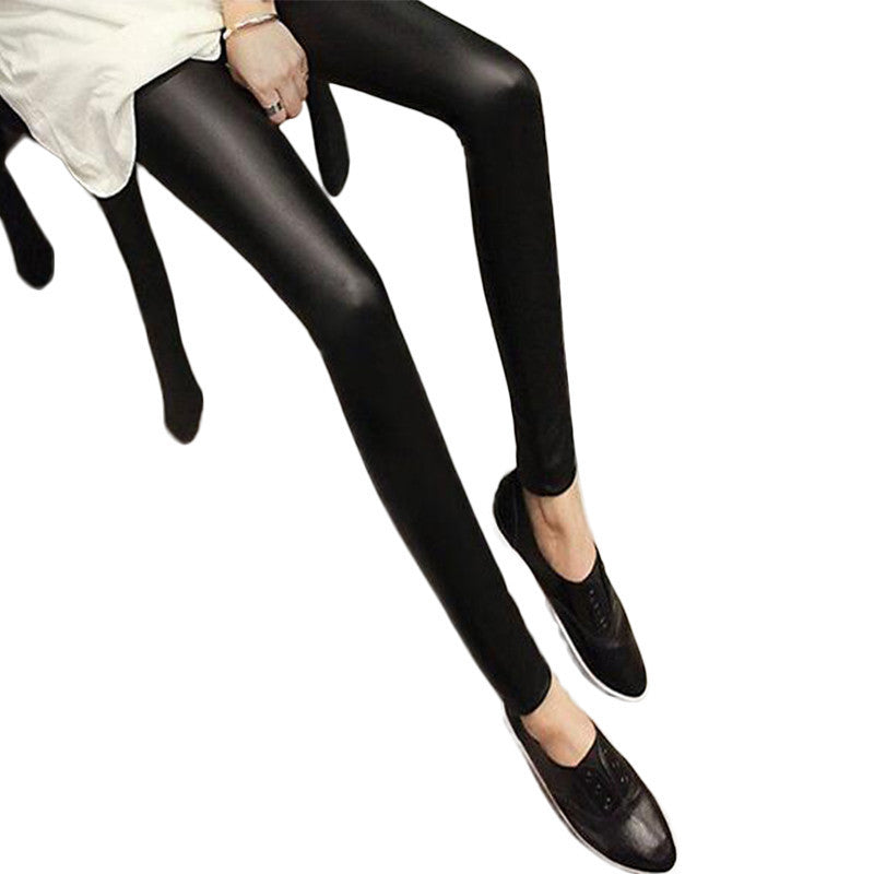 Online discount shop Australia - Black Women Leggings Faux Leather High Quality Slim Leggings New Fashion Plus Size Elasticity Sexy Pants