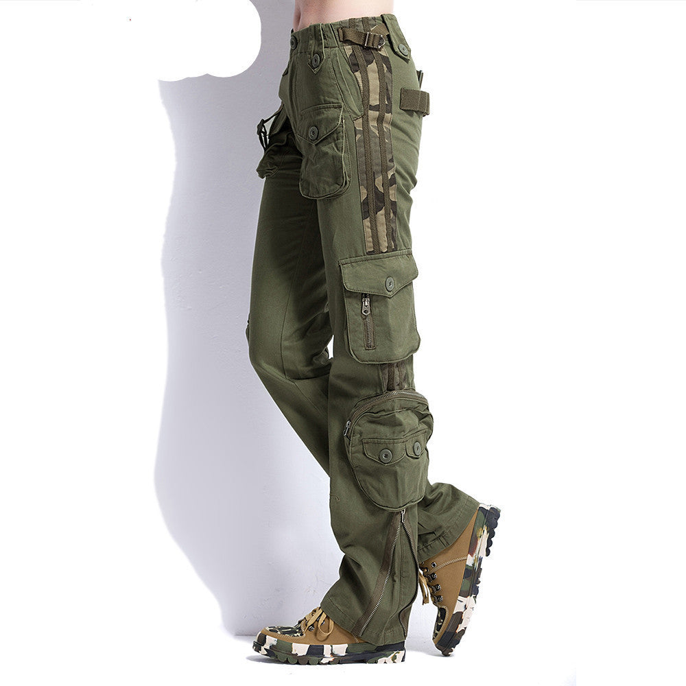 Online discount shop Australia - Large Size Cargo Pants Women Military Clothing Tactical Pants Multi-Pocket Cotton Joggers Sweatpants Army Green TO7305-2
