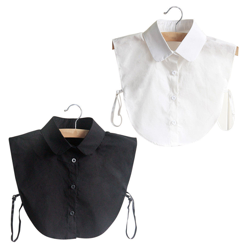 Online discount shop Australia - Fashion Doll Collar Vintage Elegant Women's Fake Half Shirt Detachable Blouse Black White Colors