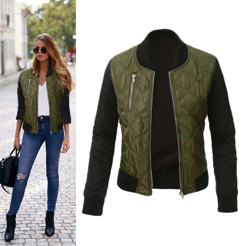 Women Casual Basic Coats Long Sleeve Jacket Coat Thicken Outwear Bomber Jackets