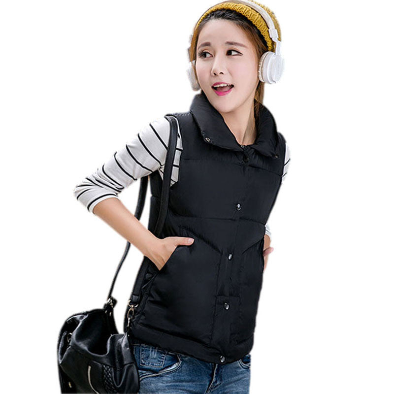 women vest outerwear coat vests colete women casual Solid jacket vest