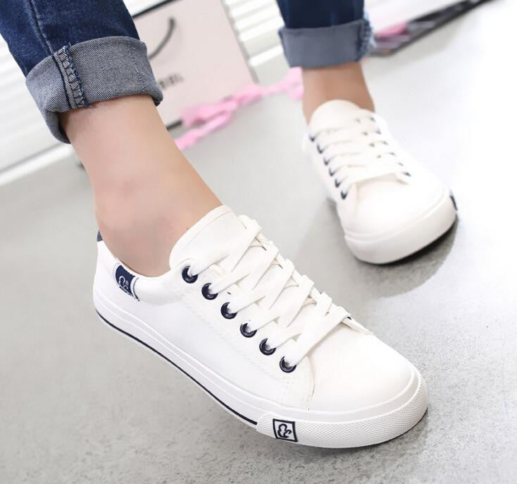 Women fashion all size casual canvas shoes lady leisure star printed flat shoes