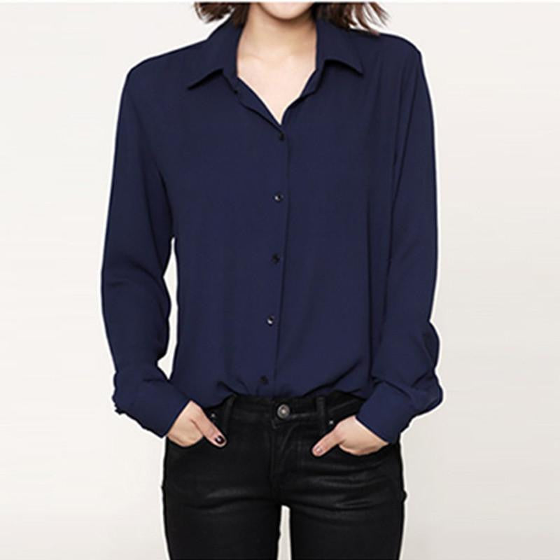 Women's Long Sleeve Chiffon Blouses Clothes Office Women Shirts Fashion Female Tops Plus Size Ladies Body