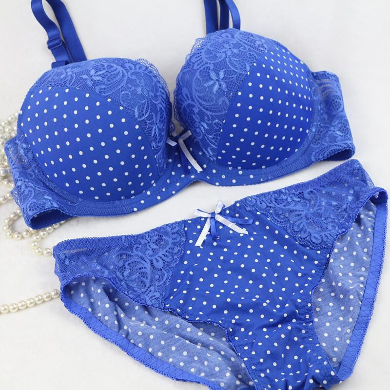 Online discount shop Australia - Japanese Women's Fashion Bra Set Push Up New Vs  Plus Size 85-95 C D Cup Blue Lingerie Sexy Bow Bra Panty Set