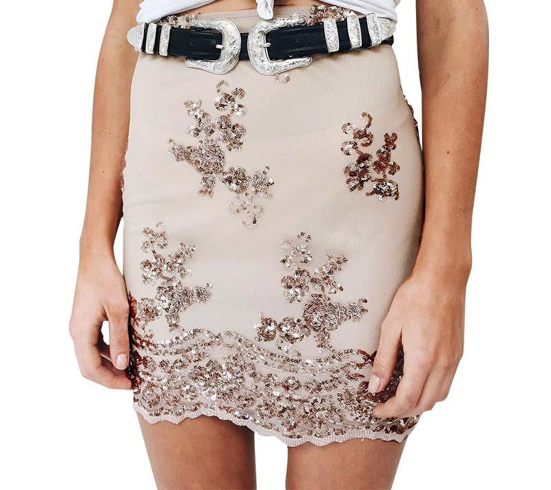 Online discount shop Australia - Elegant lace sequin mesh women skirt black high waist casual mini Sexy party skirt bodycon pencil skirt