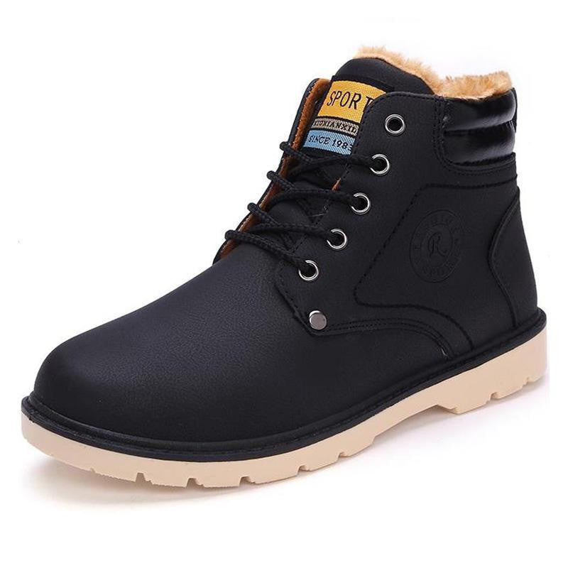 Online discount shop Australia - Keep Warm Men Boots High Quality pu Leather Casual Boots Working Fahsion Boots Essential Shoes
