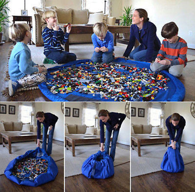 Portable Kids Toy Storage Bag and Play Mat Lego Toys Organizer Bin Box XL Fashion Practical Storage Bags