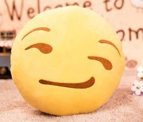 Soft Smiley Emoticon Round Cushion Sofa Stuffed Plush Toy Doll