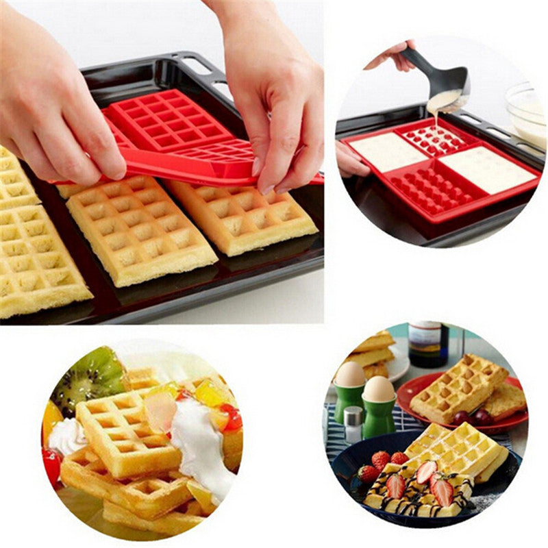 Online discount shop Australia - 1 PC Safety 4-Cavity Baking Mould Waffles Cake Chocolate Pan Silicone Mold Cooking Tools Kitchen Accessories Supplies Q119