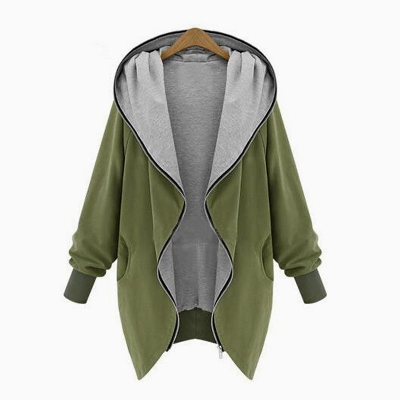 Online discount shop Australia - Europe and America Fashion Casual Hooded Large Size Women  Increase Thin Jackets Women outerwear coats