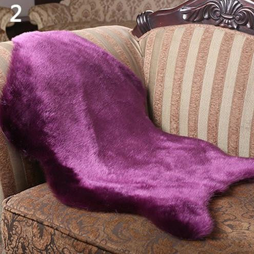 Soft Faux Sheepskin Mat Carpet Pad Anti-Slip Chair Sofa Cover Home Decor