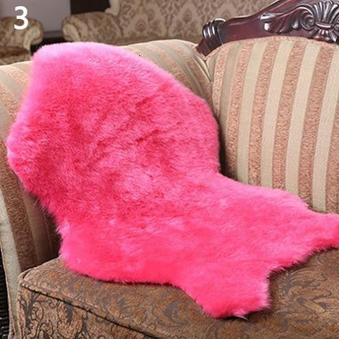Soft Faux Sheepskin Mat Carpet Pad Anti-Slip Chair Sofa Cover Home Decor