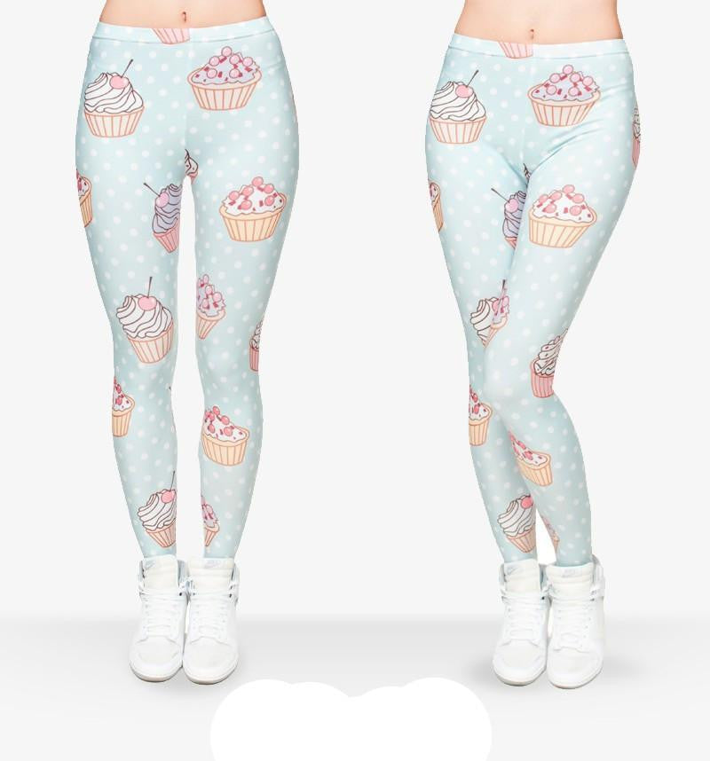 Zohra Girls Muffin Dots 3D Graphic Full Printing Women's Clothing Pants Teenage fitness Legging Cute Punk Leggings