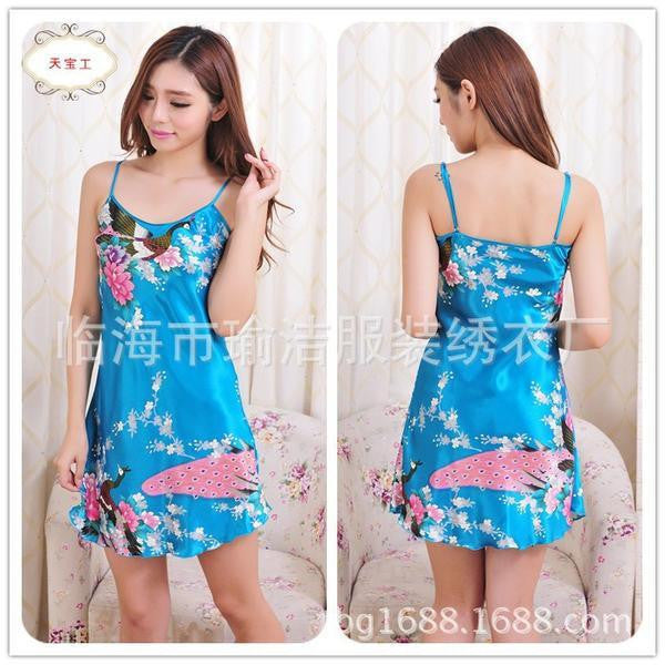 Women Lace Silk Suspenders Silk Princess Nightgown Casual Sleepwear Bandage Dress